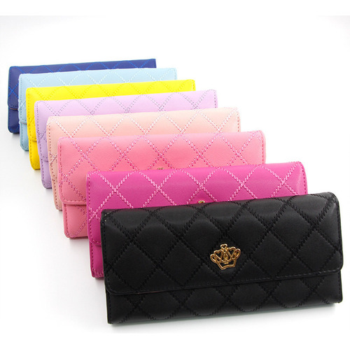 Cartera Larga De Moda For Mujer Con Corona Y MĂșltiples Tarj