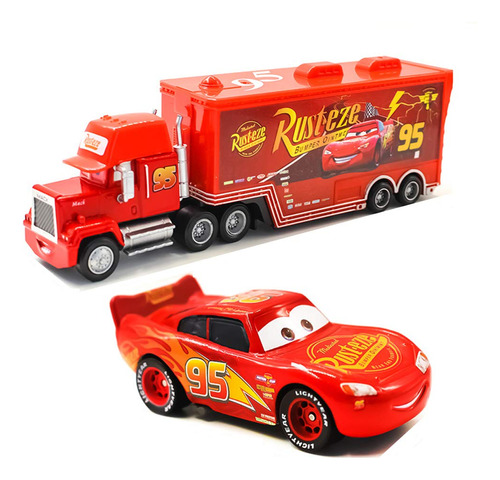 Coches De Película Juguetes Red Lightning Mcqueen Mack Hau.