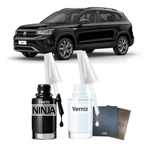 Tinta Tira Risco Vw Touareg R-line 2016 Preto Ninja