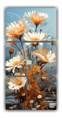 90x180cm Cuadro Decorativo Chamomile Herbs In Orange And Gol