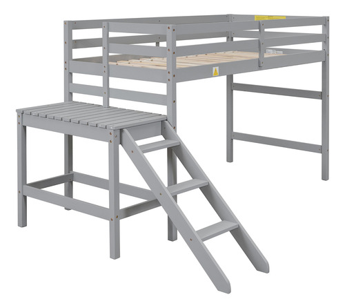 Rorigat Cama Baja Tipo Loft De Tamaño Individual Con Gris Nombre Del Diseño