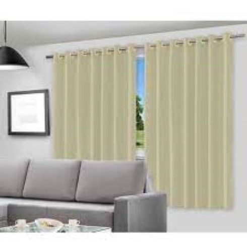 Cortina Corta Luz Blackout C/ Ilhós 2,80m X 1,80m Bege Pvc