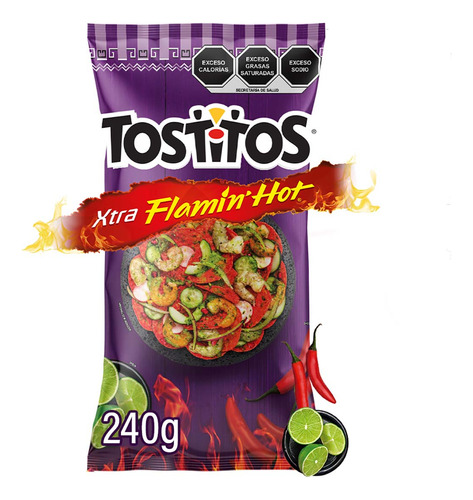 Nachos Sabritas Tostitos Xtra Flamin Hot 240g