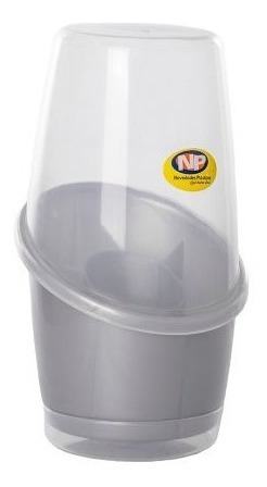 Escurridor De Cubiertos C/ Tapa Gris Plata Novedades Plastic