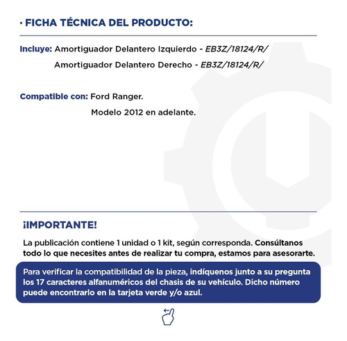 Kit Amortiguadores Delanteros Ford Ranger 12+ Original