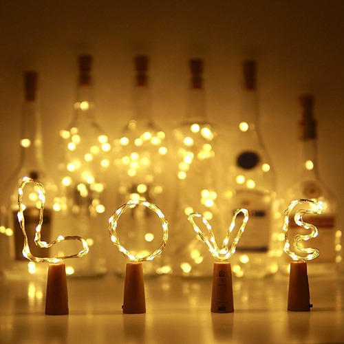 Luces Led Para Botellas De Vino 2m 20 Led A Pilas 12 Uds