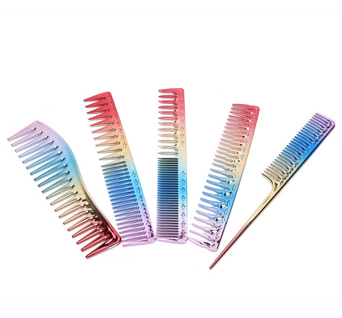 Juego De Peine De Corte De Pelo, 5 Piezas De Aluminio Degrad