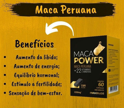 Maca Peruana 1200mg + 22 Vitaminas E Minerais - 60 Cápsulas | Mercado Livre