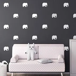 Juego De 12 Calcomanías De Vinilo Para Pared, Elefantes, 4 X
