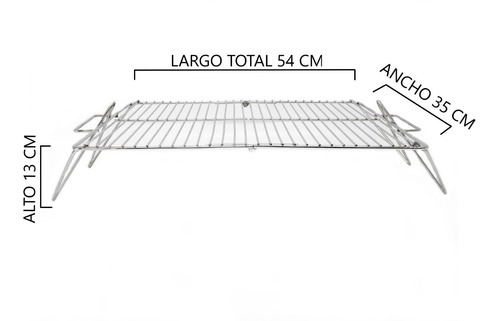 Imagen 6 de 9 de Parrilla Plegable Con Manija Asado Camping Pesca 54 X 35