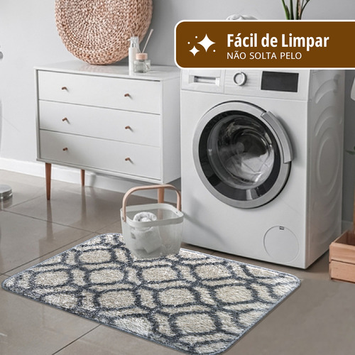 1 Tapete Lavanderia Absorvente Antiderrapante Cozu D4 45x65