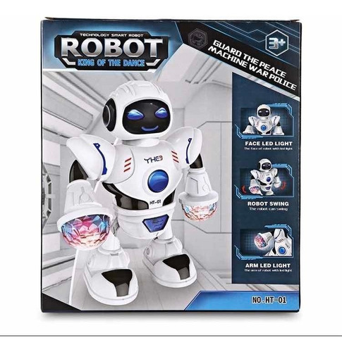 Imagem 4 de 9 de Robô Musical Smart Space Dançe Luz Led Ht-01 Pronta Entrega