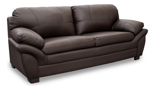 Sofa De Piel - Génova - Conforto Muebles Color Chocolate