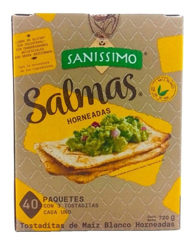 Tostaditas Horneadas Salmas Sanissimo 40 Paq. De 3 Pz C/u