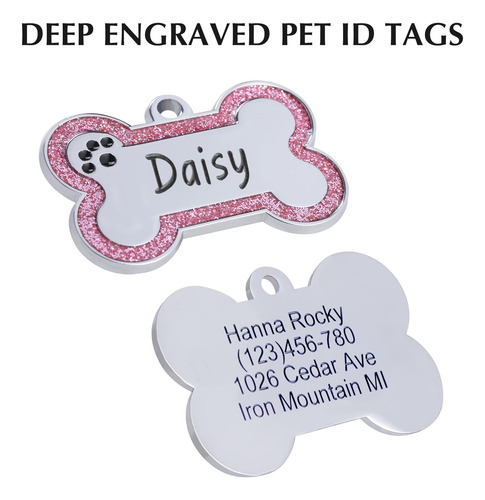 Placa De Identificación Personalizada For Mascotas De Acero