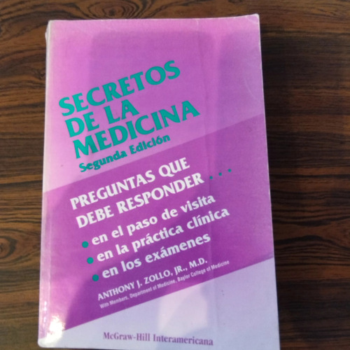 Libro Secretos De La Medicina Autor Zollo 