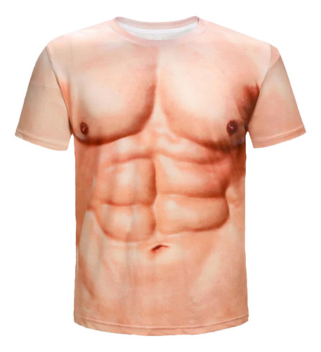 Playera De Manga Corta Con Cuello Redondo, Estampado De Hom