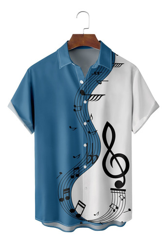 Camisa Hawaiana Unisex Para Guitarra Musical, Camisa De Play
