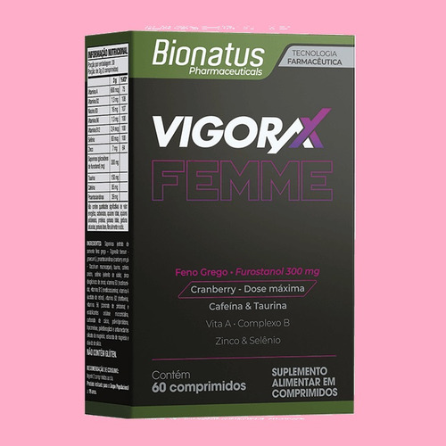 Kit 4 Suplemento Vigorax Femme Saude 60 Capsulas - Bionatus Sem Sabor