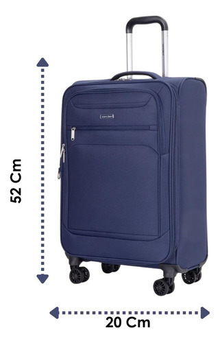 Set De Equipaje 3 Piezas Maleta, Bolso Y Neceser Azul Lisa