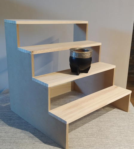 Imagen 2 de 10 de Exhibidor Para Mates 4 Niveles Madera Y Mdf Varias Medidas