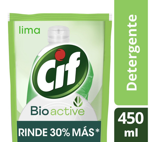 Detergente Cif Bioactive Lima Doypack X 450 Ml