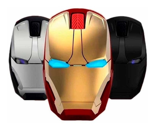 Mouse Gamer Inalambrico Diseño Iron Man 3d 2.4g Aaa