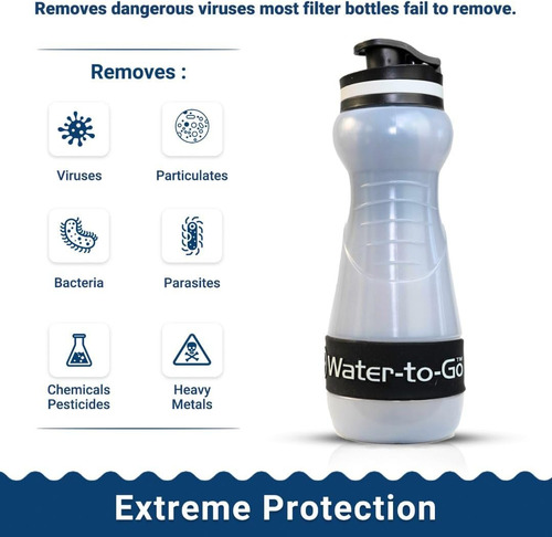 Botella De Agua Filtrada Pequeña Water-to-go Con Filtro Puri