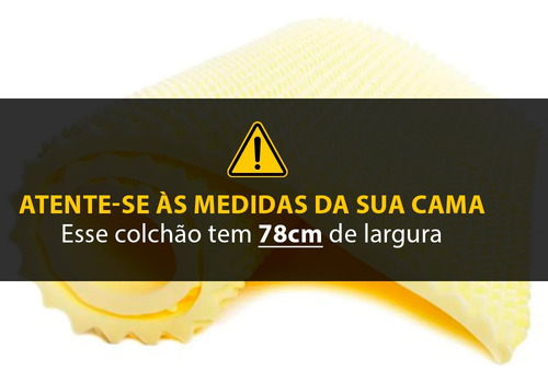 Colchonete Solteiro Casca de Ovo Colchão Anti Escaras Espuma Perfilada 78x188cm BF Colchões