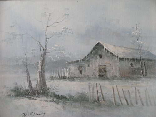 Cuadro Pintura De Paisaje Oleo Sobre Tela Invierno Williams 