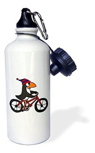 3drose Gracioso Pingüino Montar Bicicleta Roja 1v6gj