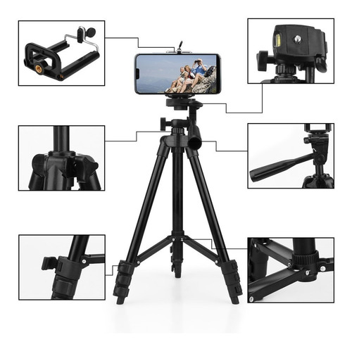 Imagen 3 de 7 de Tripode Soporte Celular Y Camara Extensible Hasta 1.20 M
