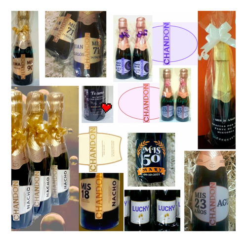 15 Souvenirs Chandon Miniatura 187ml Personalizados Premium