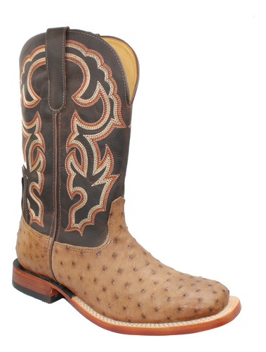 Bota Country Goyazes Masculina Couro De Avestruz Cheio 