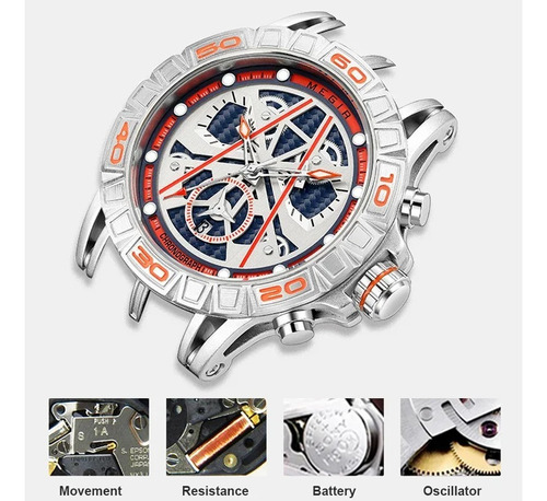 Reloj De Cuarzo Megir 8110 Para Hombre, Moderno, Deportivo,