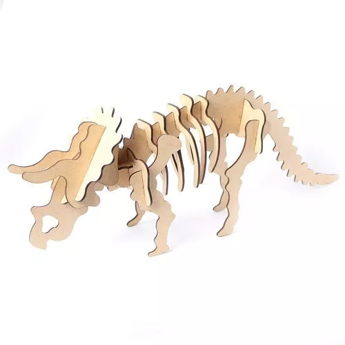 Jogo Quebra Cabeça 3D Dinossauros em MDF (Uriarte)