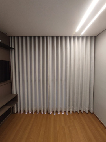 Kit Cortinas Linho Com Forro Blackout 80% - Trilho Duplo