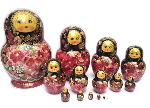 Muñeca Matrioska Rusa Tradicional Decoracion Hogar 18 Cm 15u
