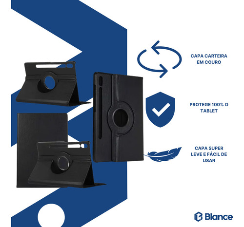 Kit Capa Teclado + Hydrogel + Caneta Para Galaxy Tab S9 Fe