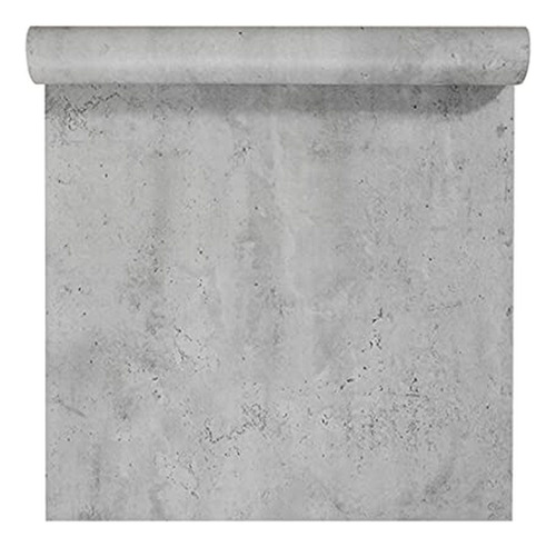 Papel Tapiz - Self Adhesive Vinyl Grey Cement Concrete Conta