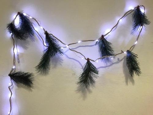 Imagen 3 de 3 de Guirnalda De Pino Con Luz Led, Adorno Navideño, Wg-04