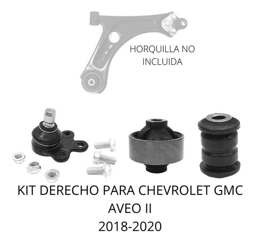 Kit Bujes Y Rotula Derecha Para Chevrolet Gmc Aveo Ii 18-20
