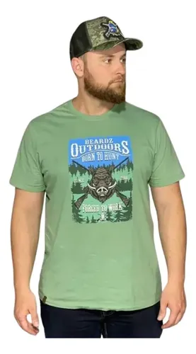 Camiseta Masculina Beardz Outdoors Manga Curta Ref: Ts123