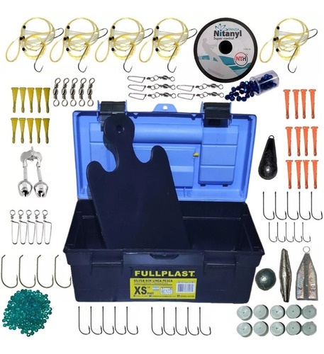 Kit Caja De Pesca Variada Completa Accesorios + Tabla Regalo