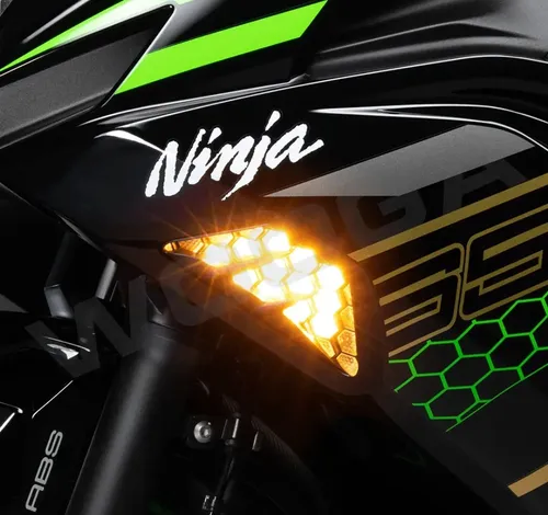 Seta Pisca Zx4r Kawasaki Zx 4r Racing Colmeia Luz Led Zx4