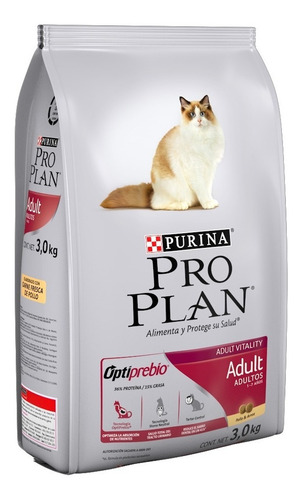 Imagen 3 de 7 de Proplan Gato Adulto 3 Kg Optiprebio Croquetas Envío Gratis