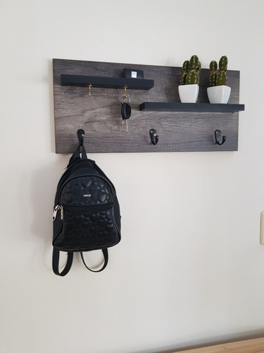 Imagen 2 de 5 de Perchero Recibidor Llavero De Pared De Diseño Melamina