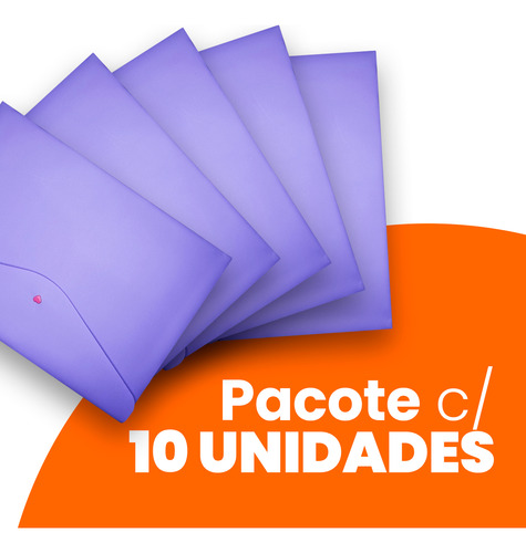Kit 10 Envelopes Com Botão A4 Fullcolor Resistentes