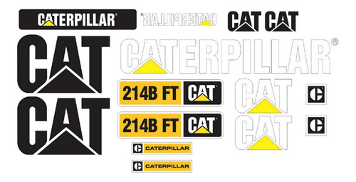 Calcomanías Caterpillar 214 B Ft Preventivos Originales