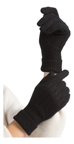 Fishers Finery Womens 100% Pure Guantes, Cable Con Puño Exte